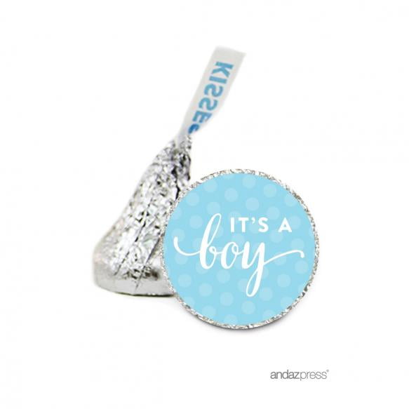 108 ITS A BOY PASTEL BABY SHOWER HERSHEY KISS KISSES CANDY STICKERS ***
